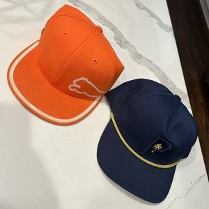 Two Puma Golf Hats snap back and flexfit
